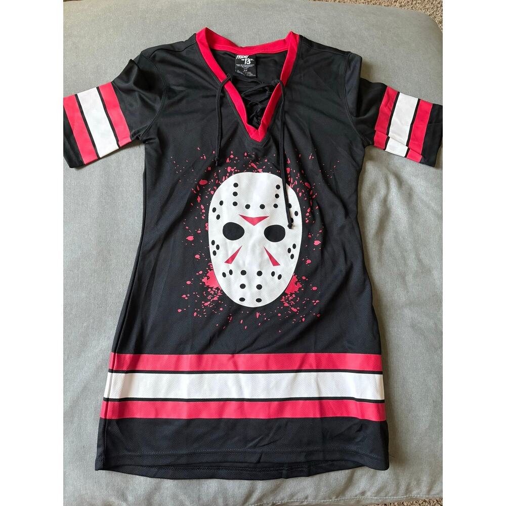 Friday the 13th Jason Voorhees Hockey Jersey DRESS SZ S Halloween Horror Costume